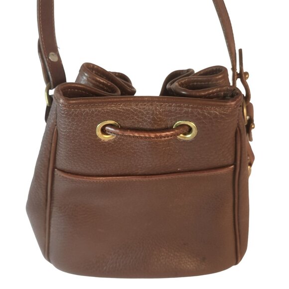 Dooney & Bourke Vintage Brown Leather Drawstring Shoulder Crossbody Bag EUC - Picture 4 of 15